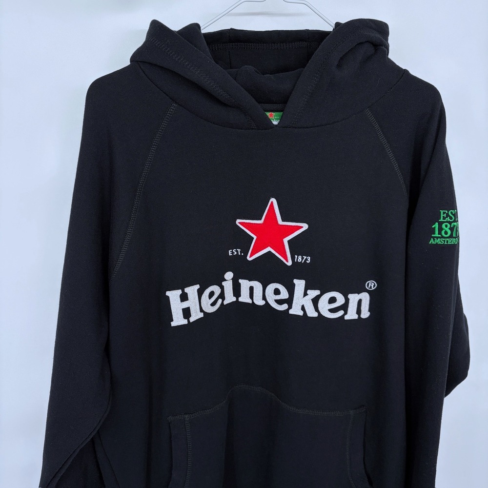 New Heineken Beer Hoodie XL Mens Black Official Merchandise Hooded Sweatshirt - Picture 2 of 10